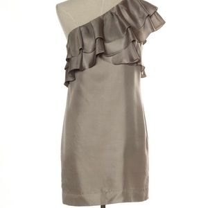 One shouldered ruffle dress